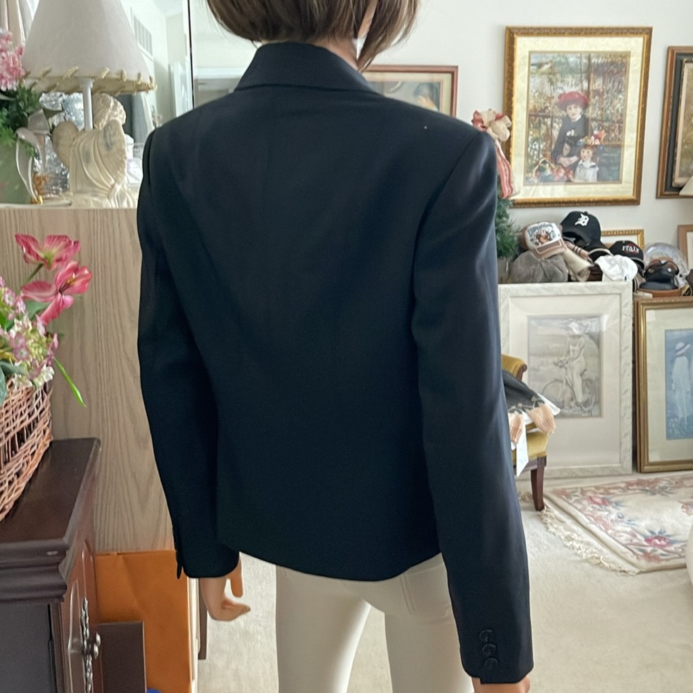 Vintage Talbots Luxe Italian Black Wool Fabric Blazer made in Japan - Picture 4 of 9